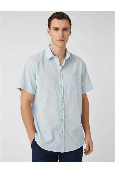 پیراهن آستین کوتاه مردانه از ارزانیه شیک Koton سرمه ای ty465343052
