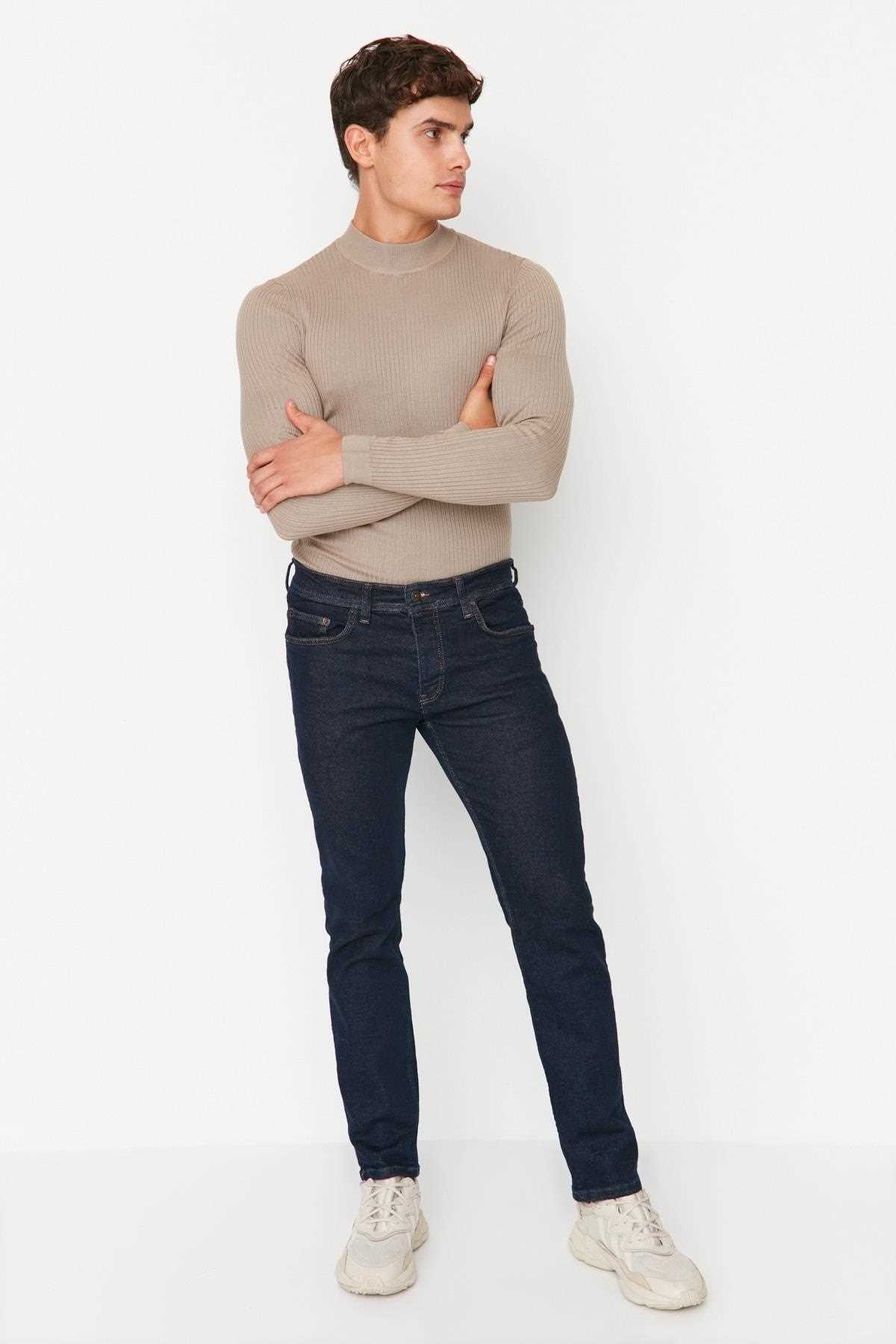 شلوار جین مردانه طرح جدید TRENDYOL MAN رنگ لاجوردی کد ty302183238