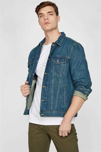 فروش انلاین ژاکت جین مردانه ارزان برند کوتون رنگ سبز کد ty4077411
