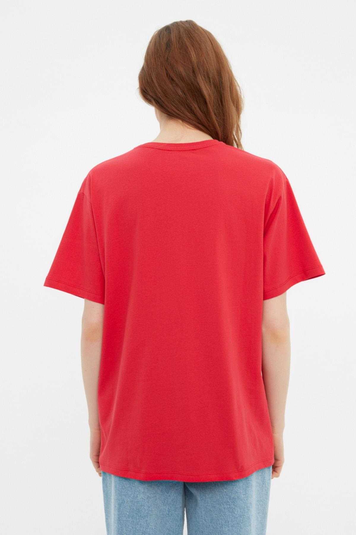 تی شرت ارزان برند ترندیول میلا ترک رنگ قرمز ty217038840