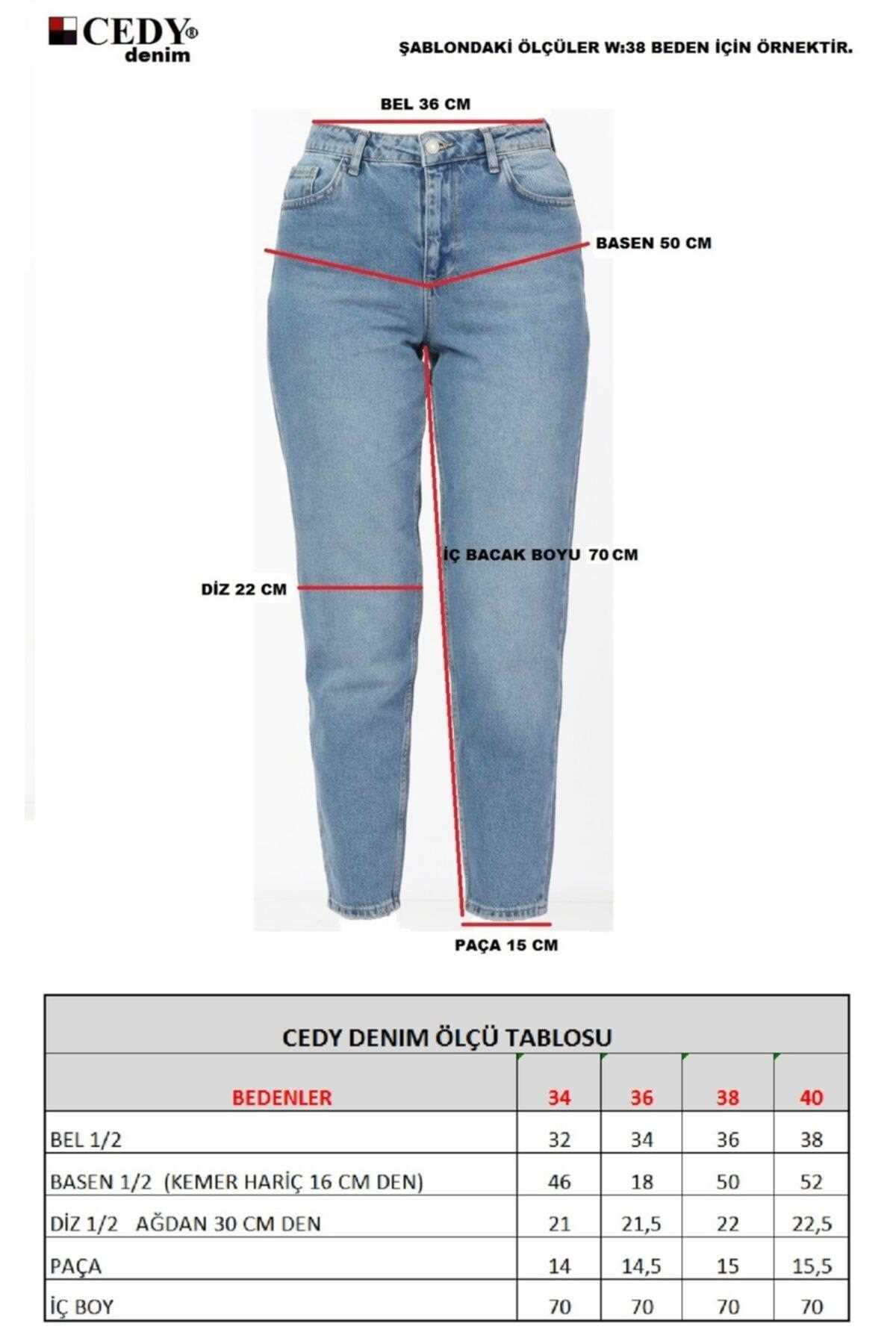 خرید شلوار جین زنانه ترک جدید برند CEDY DENIM آبی ty141153648